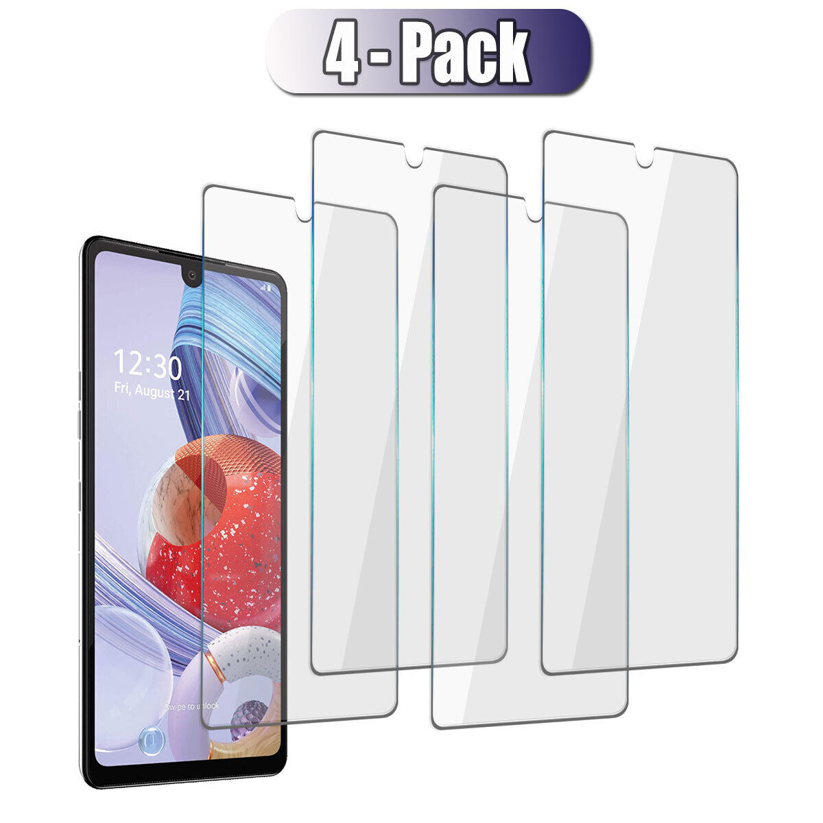 For LG Stylo 6 Glossy Thin Fit Transparent Tempered Glass Clear Screen Protector