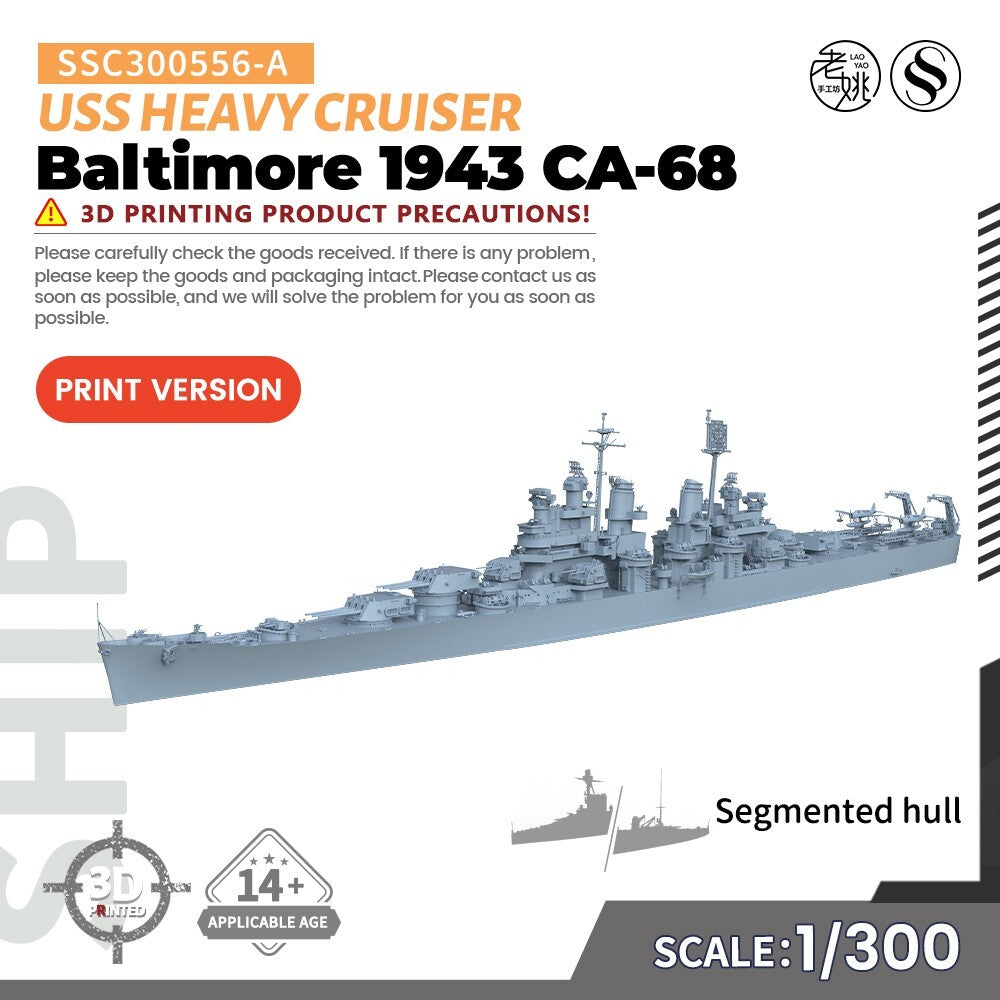 SSMODEL SSC300556-A 1/300 Military Model USS Baltimore Heavy Cruiser 1943 CA-68