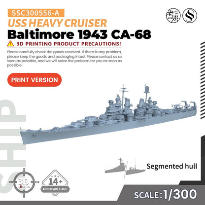 SSMODEL SSC300556-A 1/300 Military Model USS Baltimore Heavy Cruiser 1943 CA-68
