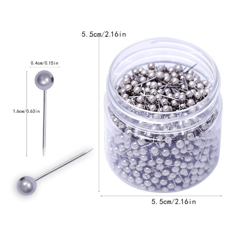 Push Pin 1000Pcs Round Head Steel Point Gold Bulletin Board Map Thumb Tacks 4mm