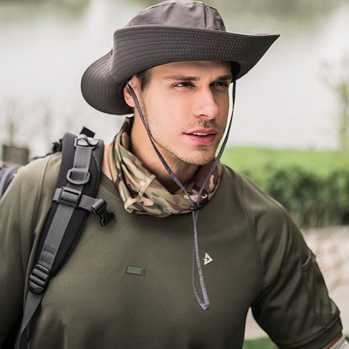 Sun Hat UV Protection Wide Brim Breathable Bucket Cap Summer Fishing Men Women