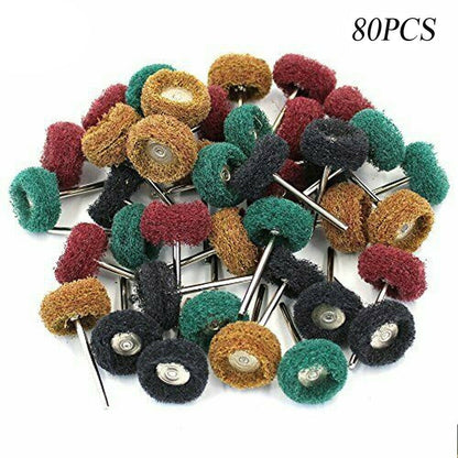 80PPack Abrasive Wheel Grinding Polishing Shank Craft Bit For Dremel Rotary Tool