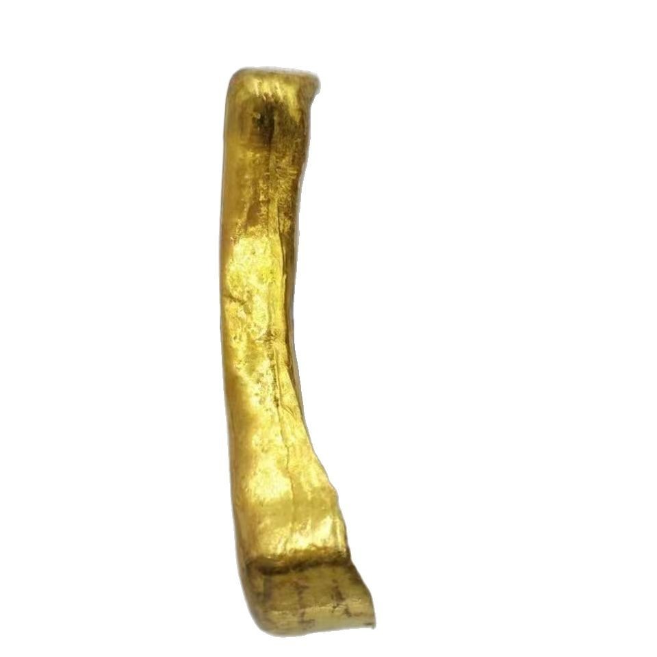 1Pc Tenth Year Qianlong Reign Qing Dynasty Brass Solid Gold Ingot Bar From