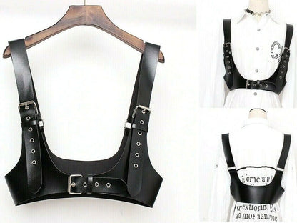 Women Personality Wide Straps Fashion Belt Unisex One Size Leather Black Buckles