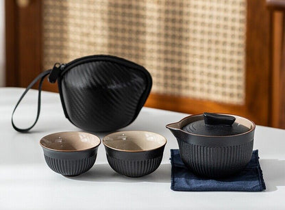 on sales porcelain tea set for travel tea pot with infuser hole cup portable bag