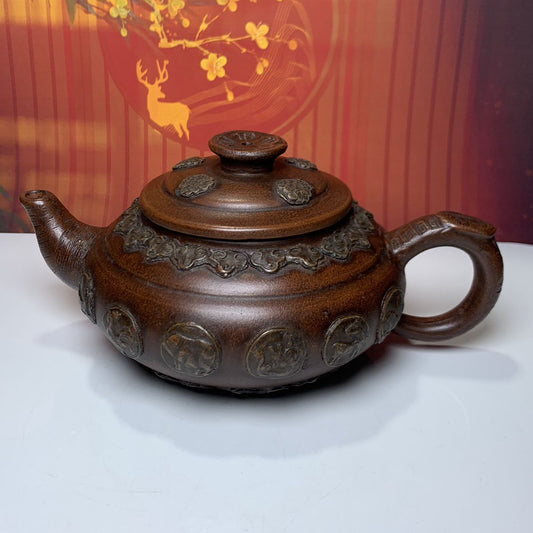 Antique Chinese Yixing Purple Clay Teapot Zisha Ceremony Ceramic Teacup Teapots