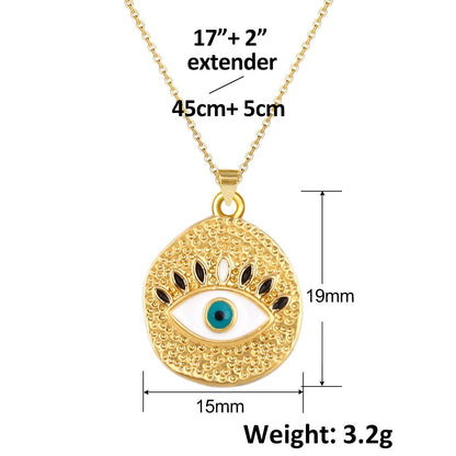 Turkish Blue Evil Eye Pendant Copper Zircon Charm Plated Eco Friendly DIY