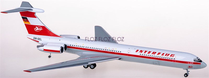 for Herpa for Interflug for Ilyushin IL-62M DM-SEL 1:200 Airplane Model