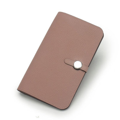 Genuine Leather Passport Cover Unisex Organizer Wallet Long Purse Hasp Money Bag