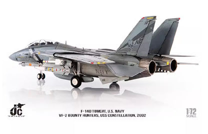 JC Wings 1:72 F-14D TOMCAT,US NAVYVF-2 BOUNTY HUNTERS 2002 Fighter Diecast Model