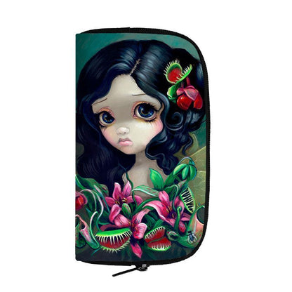 Cartoon Gothic Wallets Cute Purse Clutch Bag Phone Holder Ladies Coin Bags Long