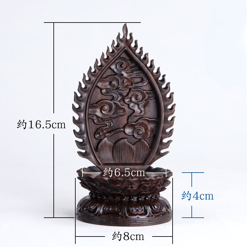 16.5cm Mahogany Carved Buddha Statue Lotus Base Wood Guanyin Bodhisattva Base