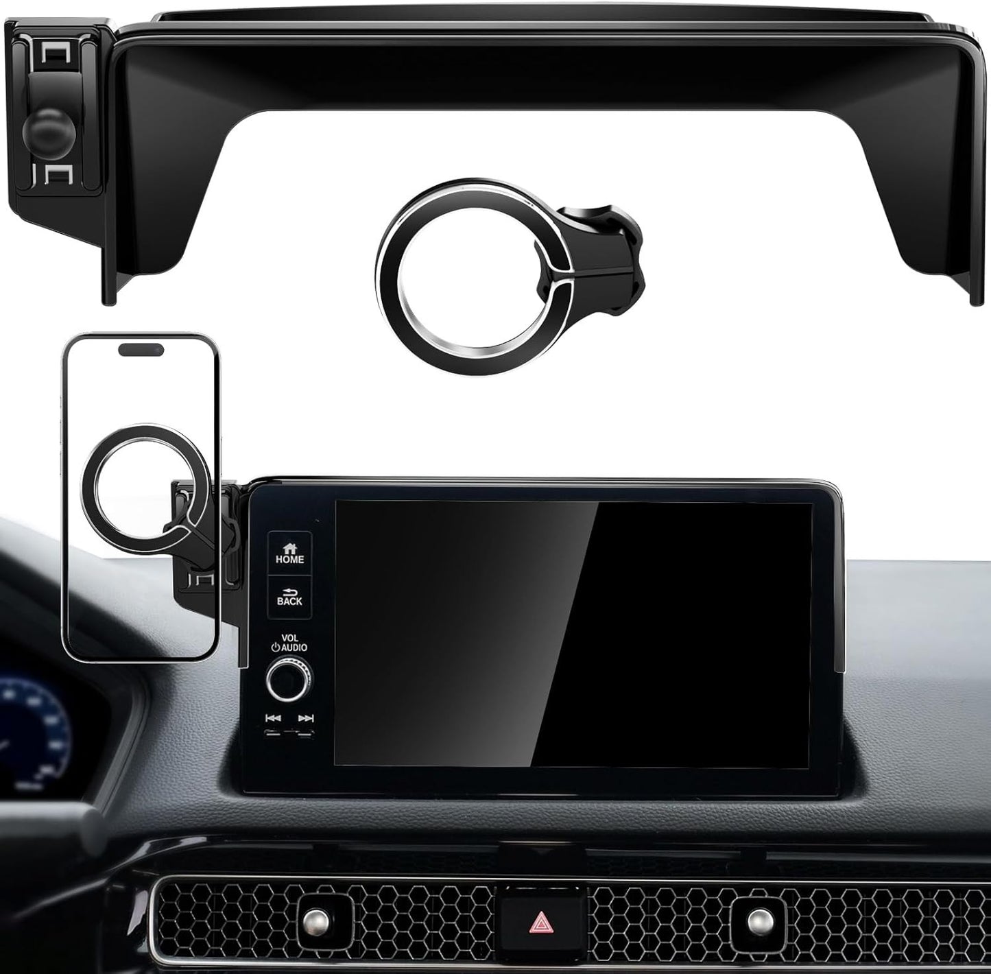 Magnetic Phone Holder for Honda Civic 11Th Gen 2022 2023 2024 2025 2026, 360° Ca