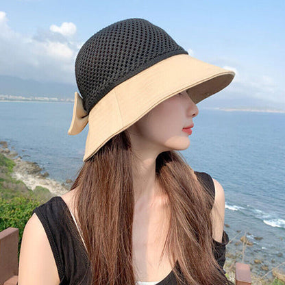 Women Ladies Summer Sun Beach Straw Hat Floppy Wide Brim Foldable Cap Bucket Hat