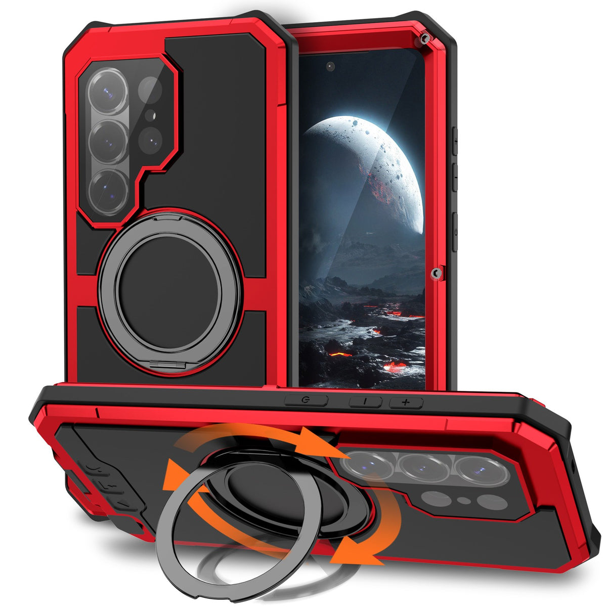 Magnetic Armor Case for Samsung S26Ultrax with 360° Kickstand Wireless Charging
