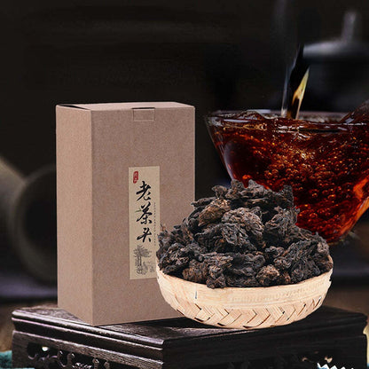 Puerh Ripe Tea Lao Cha Tou Yunnan Pu'er Cooked Tea Old Tree Pu-erh Tea 500g