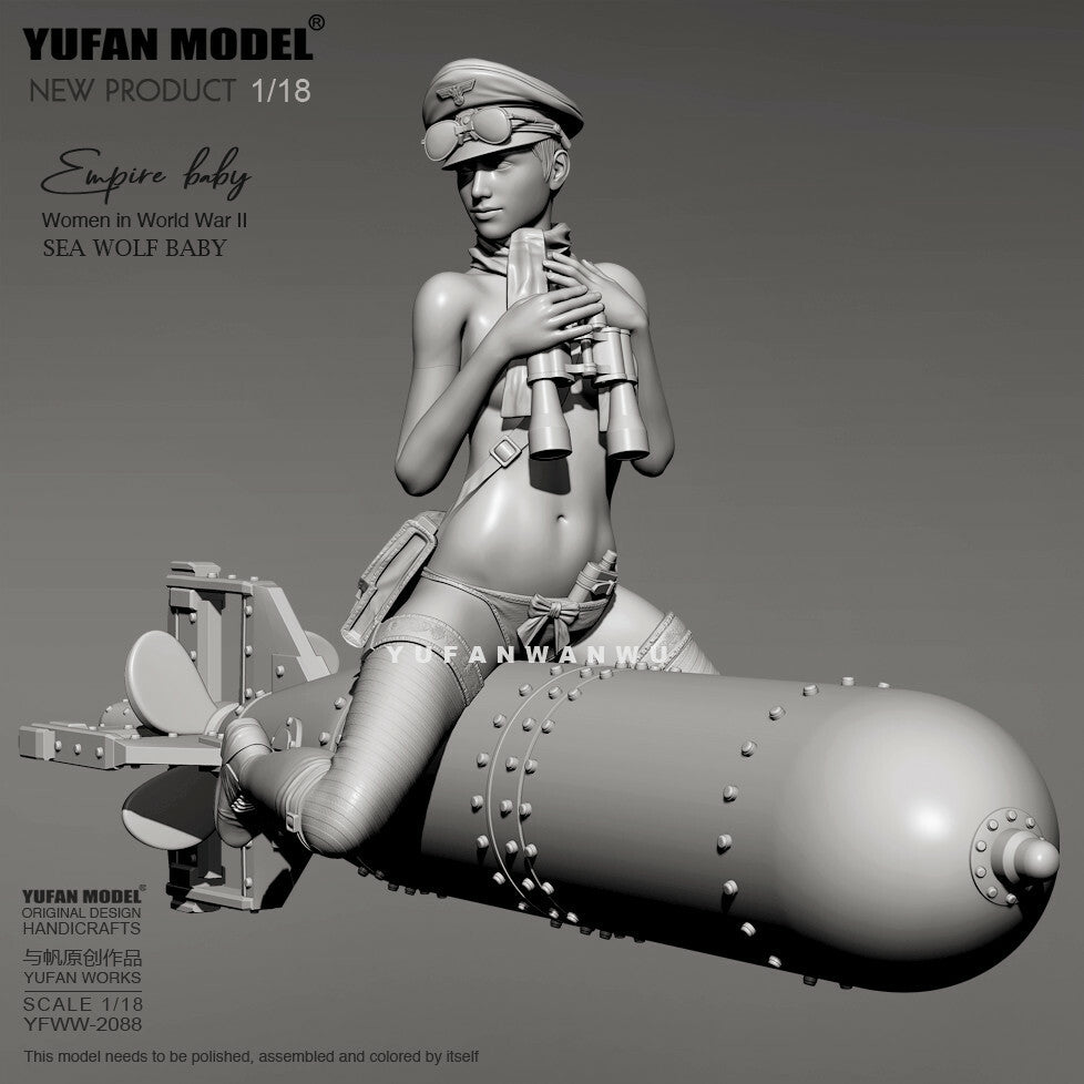 1/18 resin figures model Fantasy Empire baby and torpedo Unassembled Unpainted
