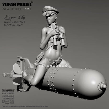 1/18 resin figures model Fantasy Empire baby and torpedo Unassembled Unpainted