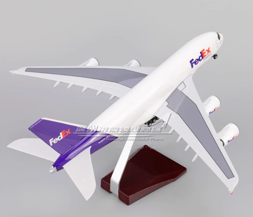 1:200 366CM FedEx AIRBUS A380 Plane Airplane Landing Gear Resin Aircraft Model