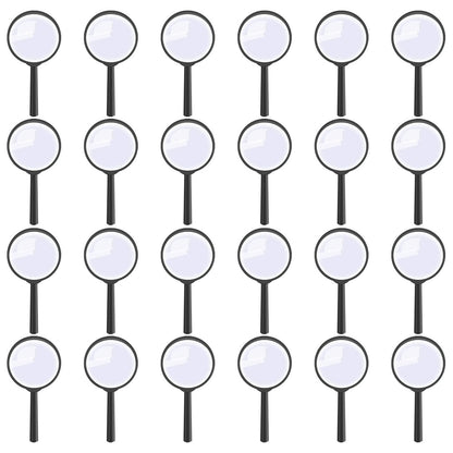 24 Pack Plastic Magnifying Glass with Handle, 5X Magnification, 4" Overall Size