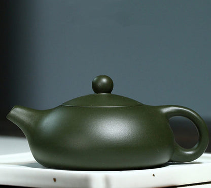 200ml Chinese Yixing Handmade Xishi Pot Zisha Raw Ore Green Clay Teapot Tea Set