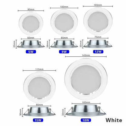 LED Downlight Ceiling Light 10pcs 220V 5W 9W 12W Recessed Round Led Panel Light
