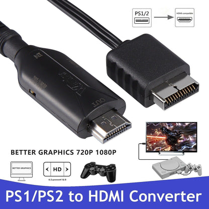 Audio Video 1080P Converter Cable For PS1/For PS2 to HDMI Adapter Game Console