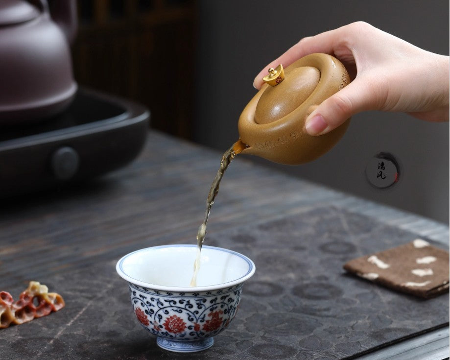100cc chinese Yixing Handmade Zisha GaiWan Duan Clay tea cup Gongfu tureen