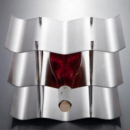 Stainless Steel 3-layers Red Wine Bottle Rack Holder Bracket Home Bar Tool Shelf
