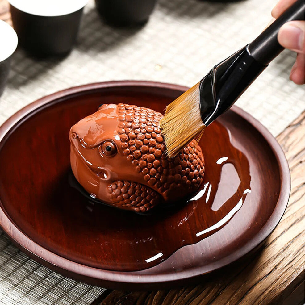 8.8cm Purple Clay Tea Pet Lucky Golden Toad Ornaments Tea Set Tea Ceremony