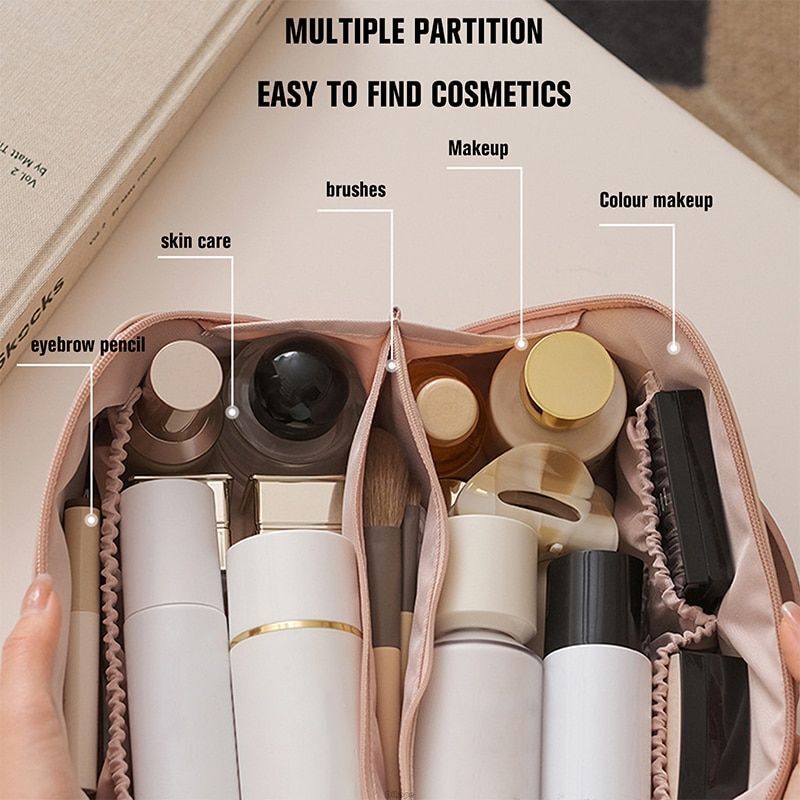 Makeup Bag Cosmetic Toiletries Organizer Traveling Waterproof Storage Case Purse
