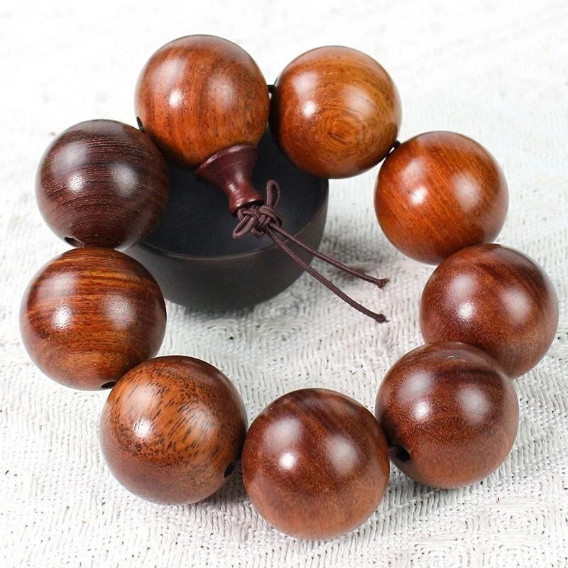 30mm*9 Prayer Big Beads Natural Wood Buddha Lucky Bracelet Blessing Jewelry Gift