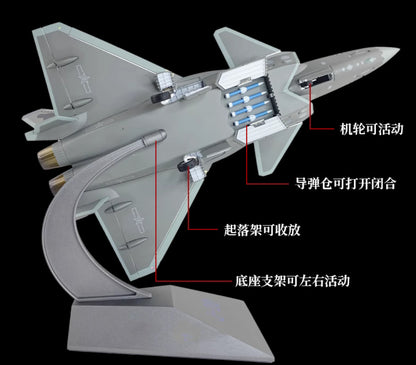 1:48 45CM China J-20 Stealth Fighter Plane Diecast Military Jet Aircraft Model