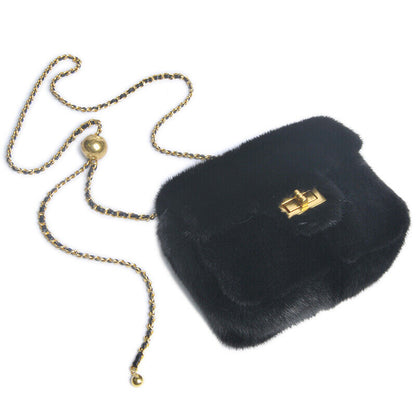 Womens Fashion Genuine Leather Crossbody Bag Real Mink Fur Evening Party Bag