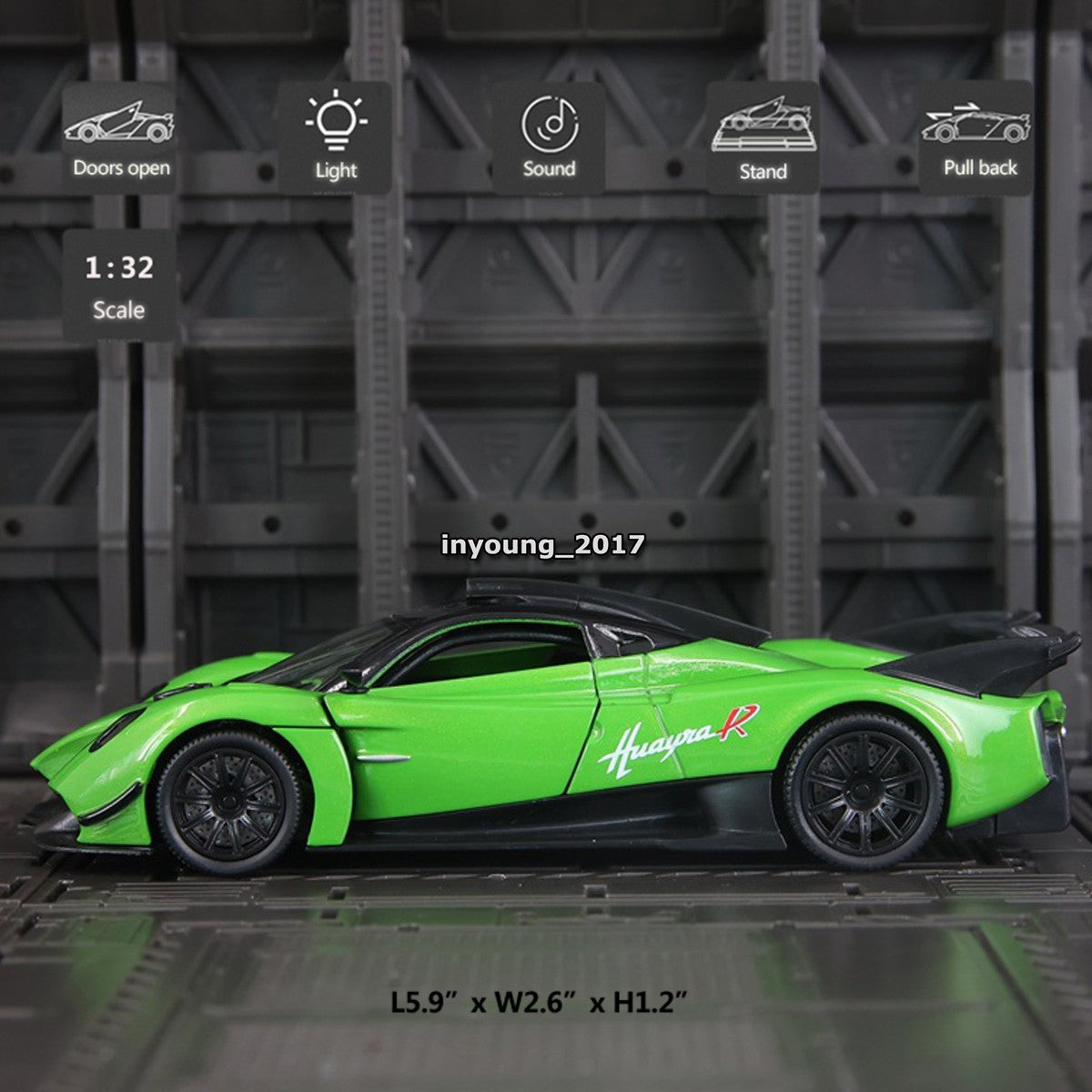1/32 2021 Pagani Huayra R Model Car Diecast Toy Cars Toys for Boys Kids Gifts