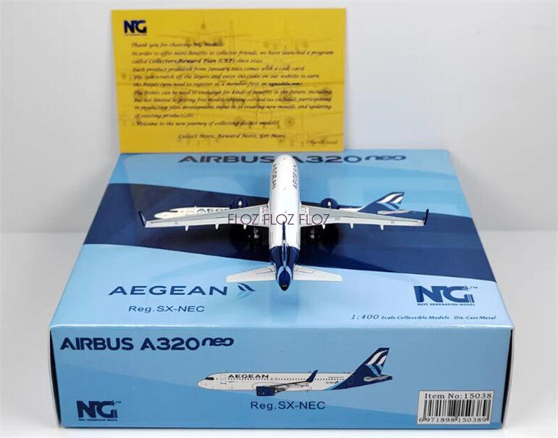 NG Models Aegean Airlines for Airbus A320 SX-NEC 1:400 Aircraft Pre-built Model
