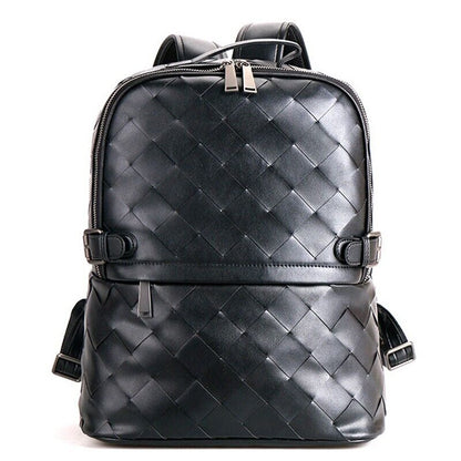 Top Real Leathe Handmade Weaving Men's Backpack, Travel Breathable Bag Rucksack