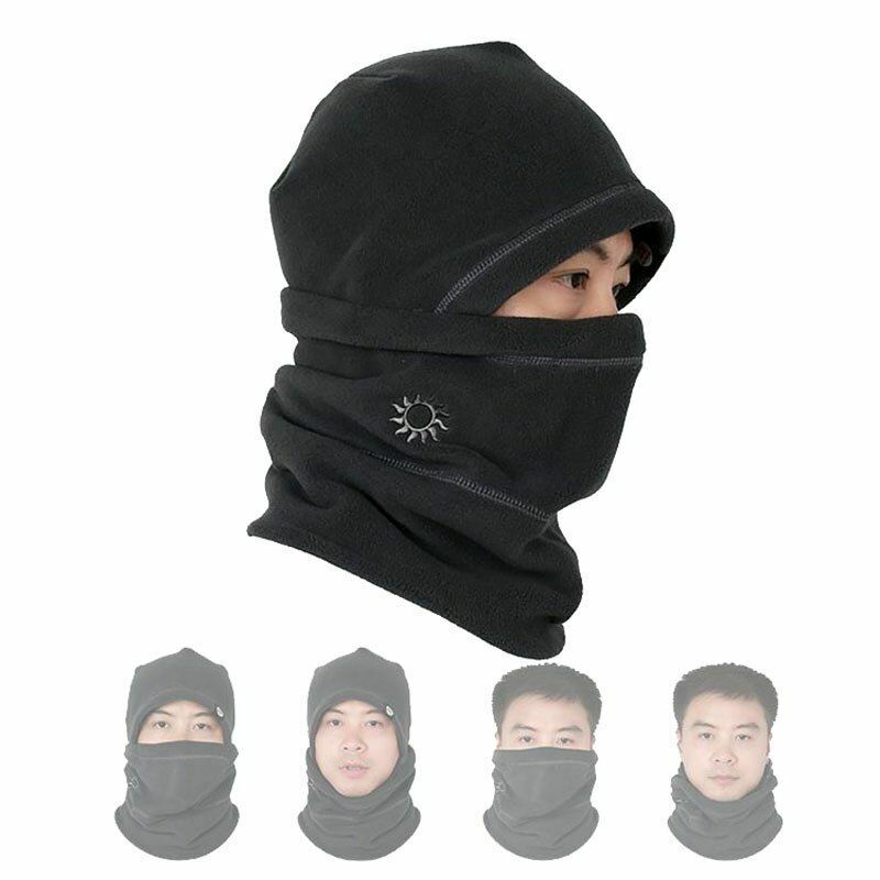 Outdoor Unisex Hat Skiing Warm Winter Polar Fleece Sports Black Grey Pink Blue