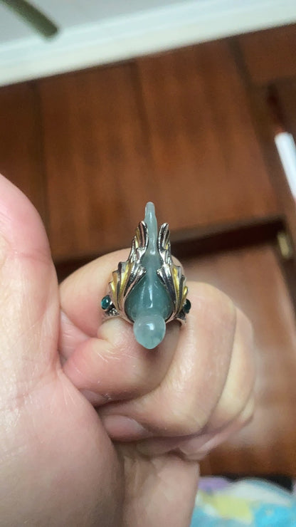 Flying Bird Open Ring Retro Chinese Style Adjustable Finger Ring
