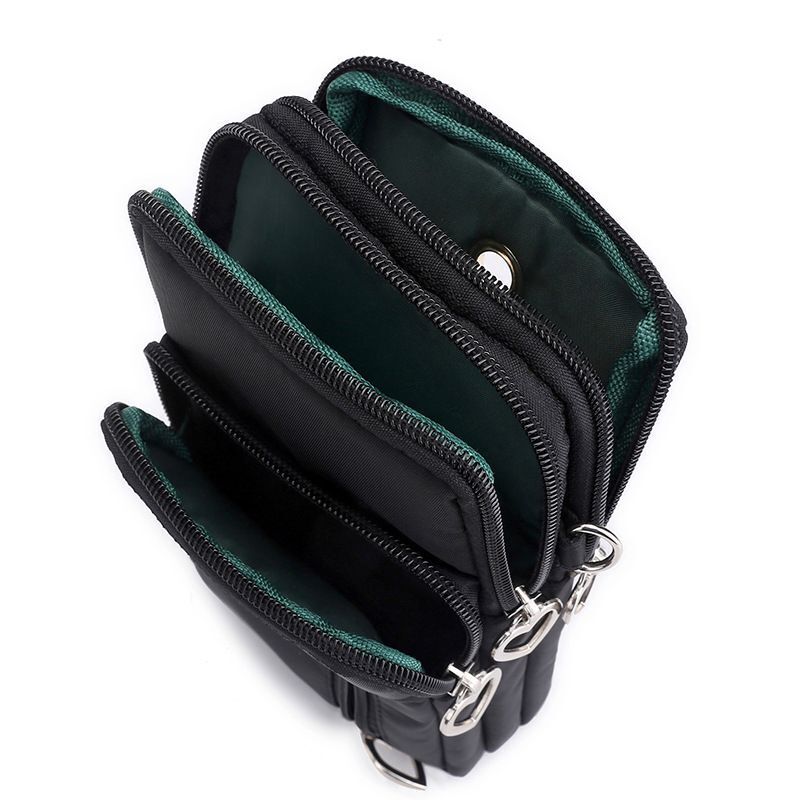 Phone Pouch Light Large Soft Waterproof Nylon Black Crossbody Purse Shoulder Bag