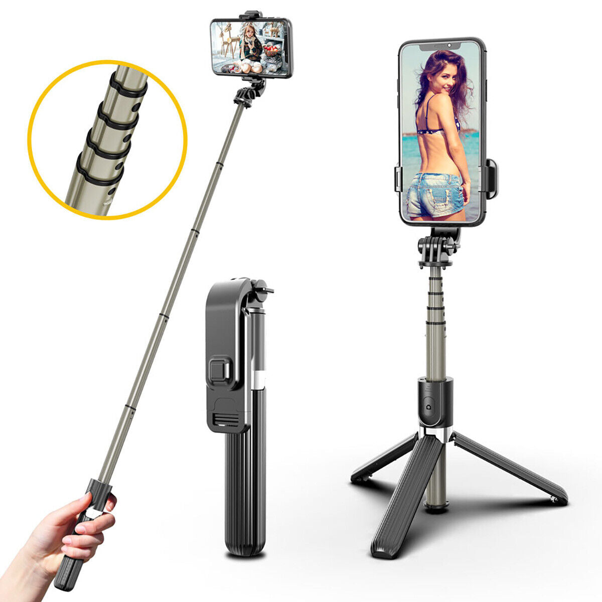 [NEW] 360° Selfie Stick Tripod Remote Bluetooth For Samsung Galaxy S8 S9 S10+ 5G