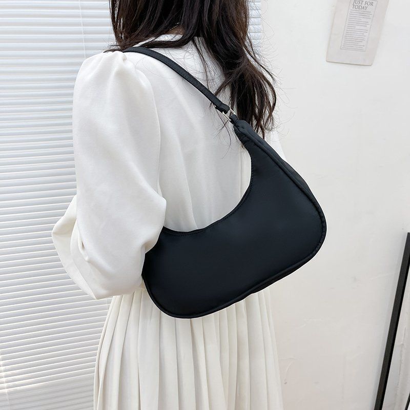Nylon Underarm Shoulder Purse Canvas Small Shoulder Bag Clutch Handbag Polyester