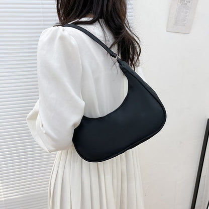 Nylon Underarm Shoulder Purse Canvas Small Shoulder Bag Clutch Handbag Polyester
