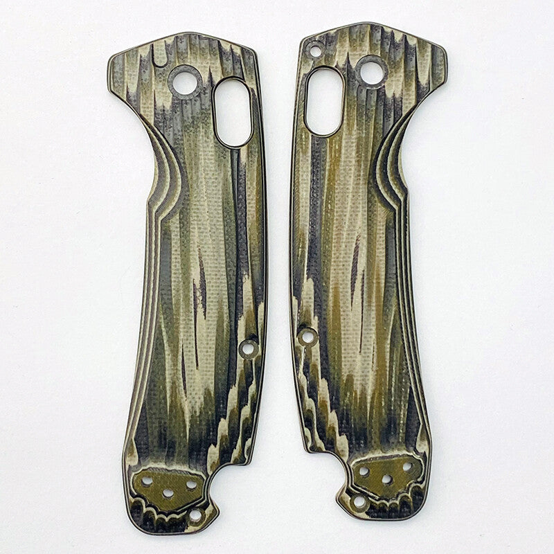 1 Pair G10 BK-GN Snake Pattern Handle Scales for Benchmade North Fork 15031
