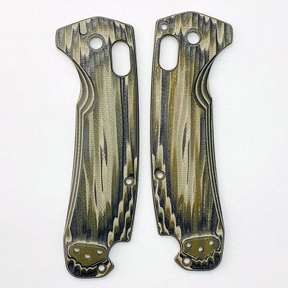 1 Pair G10 BK-GN Snake Pattern Handle Scales for Benchmade North Fork 15031