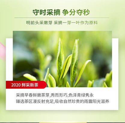 LEPINLECHA Ming Qian Silver Jar Que She Sparrow's Tongue Chinese Green Tea 100g