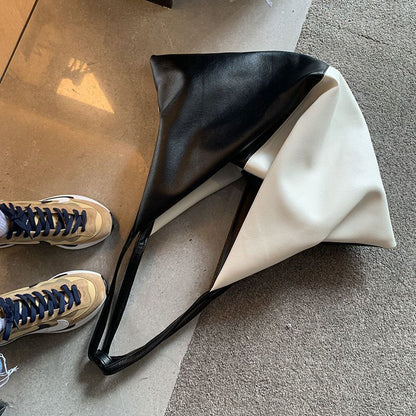 Patchwork Shoulder Bags Soft Leather Handbags Large Hobo Tote Purse 66*1*30 CM