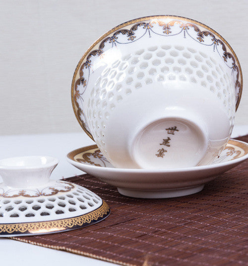 Multi-size Porcelain Gaiwan Chinese Kungfu Tea Set Cup Bowl Creative Cup Saucer