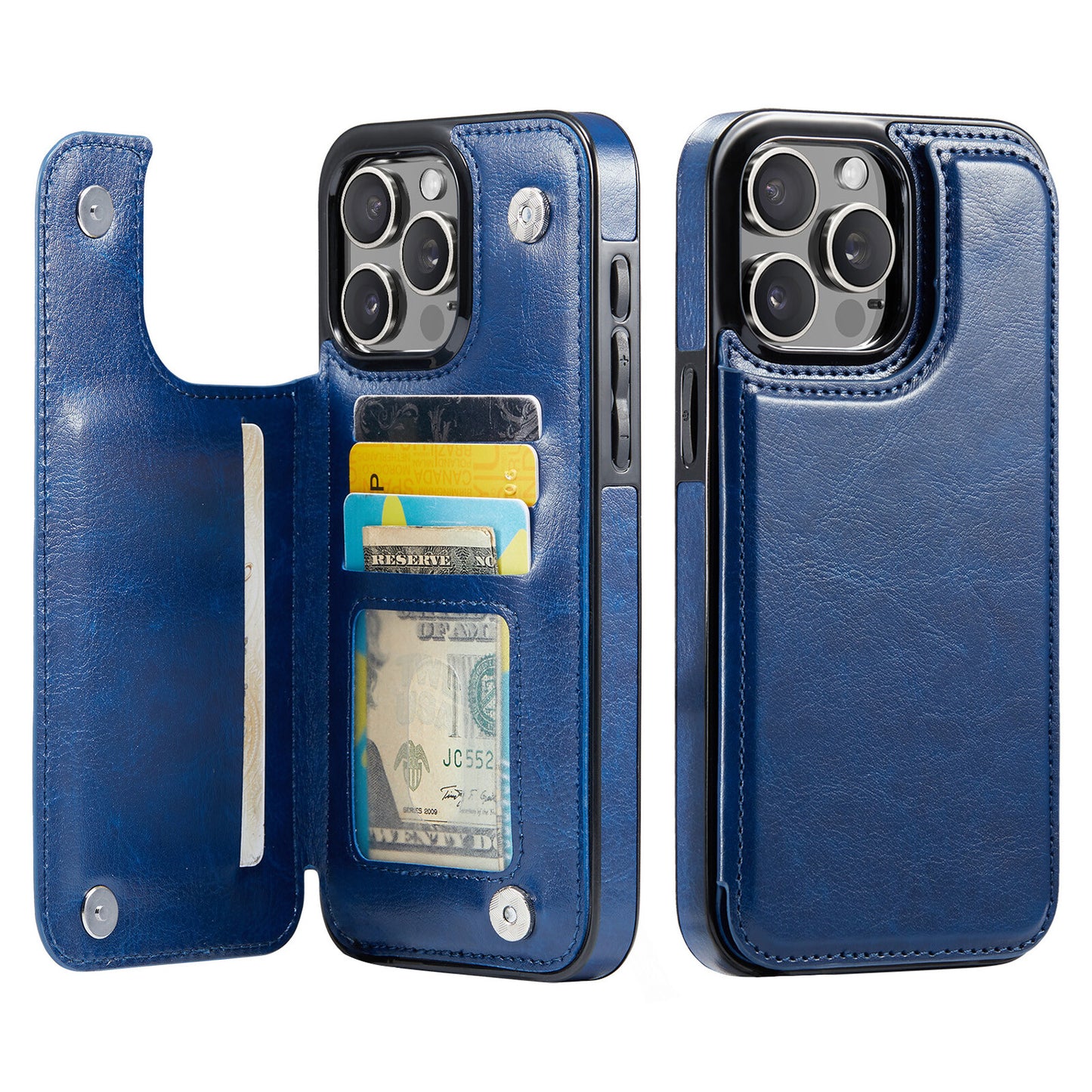 Wallet Card Holder Case for iPhone 16e 15 14 13 12 11 Pro Max XS Leather Cover