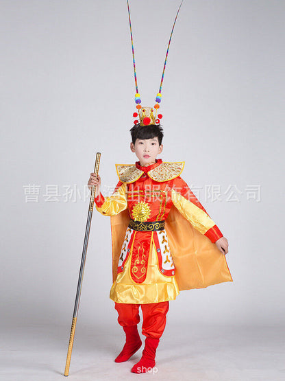 Chinese Traditional Performance Monkey King Cosplay Clothing Children Costumes
